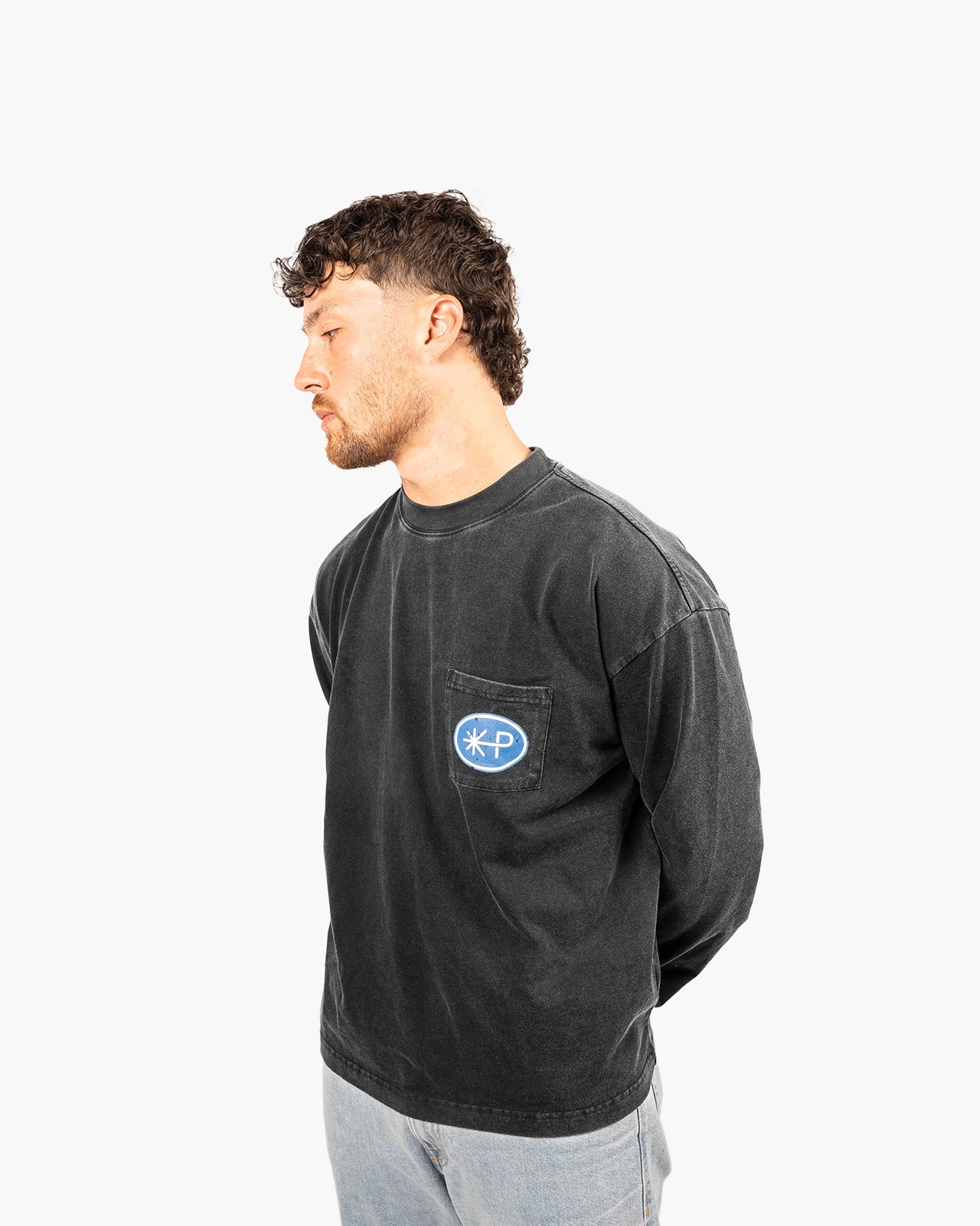 Garment Washed Boxy Long Sleeve