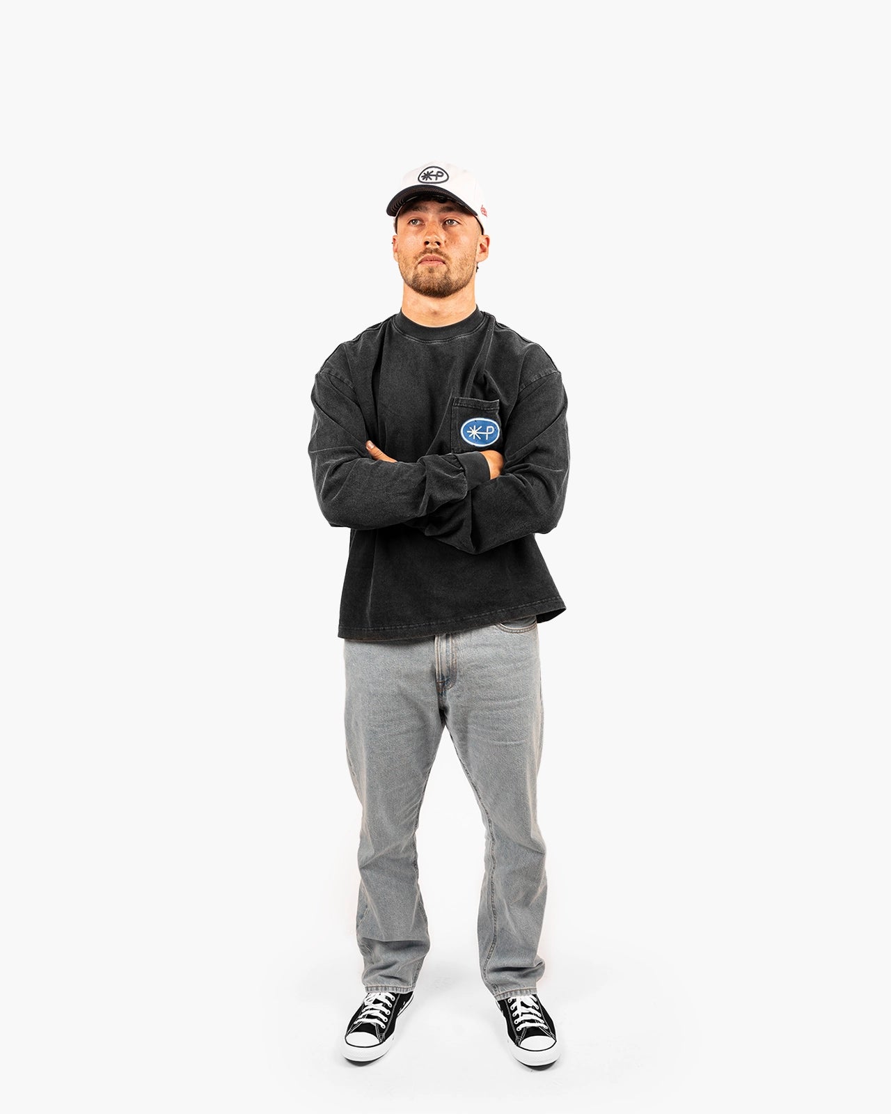 Garment Washed Boxy Long Sleeve