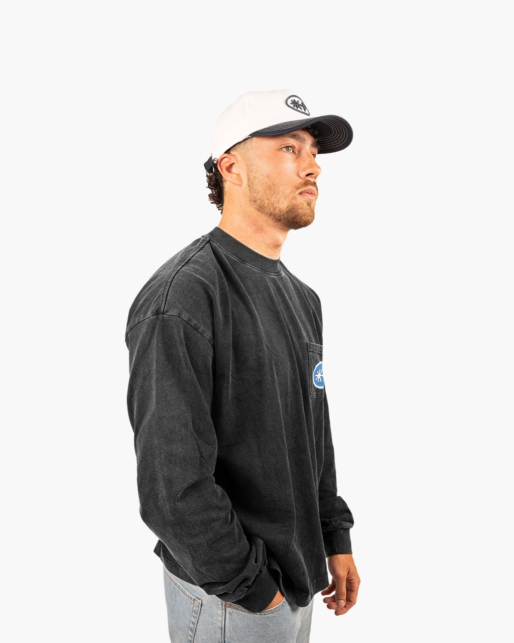 Garment Washed Boxy Long Sleeve