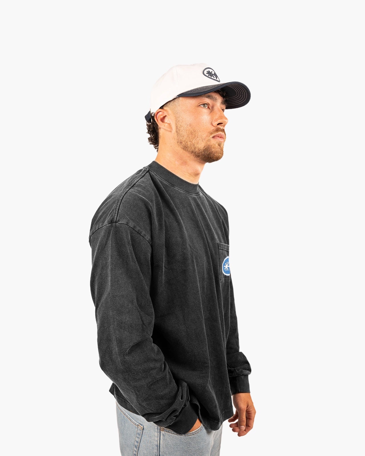 Garment Washed Boxy Long Sleeve